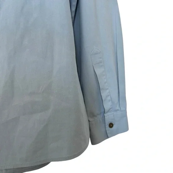 Piazza Sempione Light Blue Ruffle Button Down Shirt Blouse Made in Italy Sz M/8 - Picture 10 of 16